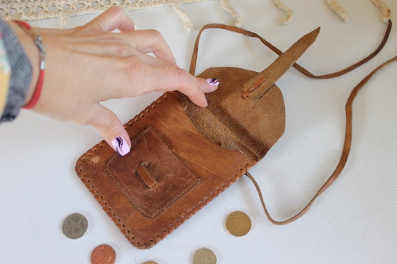 Vintage Purse,  Hand Tooled Genuine Leather Bag W… - image 6