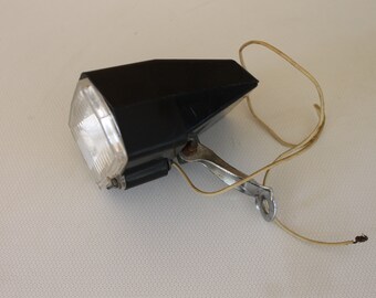 Vintage Bicycle Lamp, Dynamo Lamp, Bike Lamp, Bicycle Accessory, Black Plastic Metal Bicycle Lamp