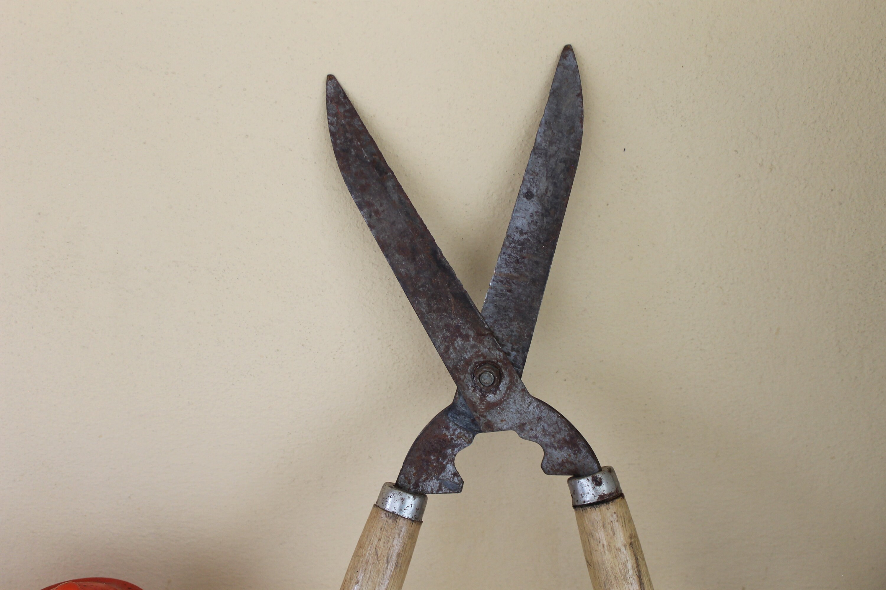 Antique Scissors Big Farm Rusty Iron Wood Scissors Etsy