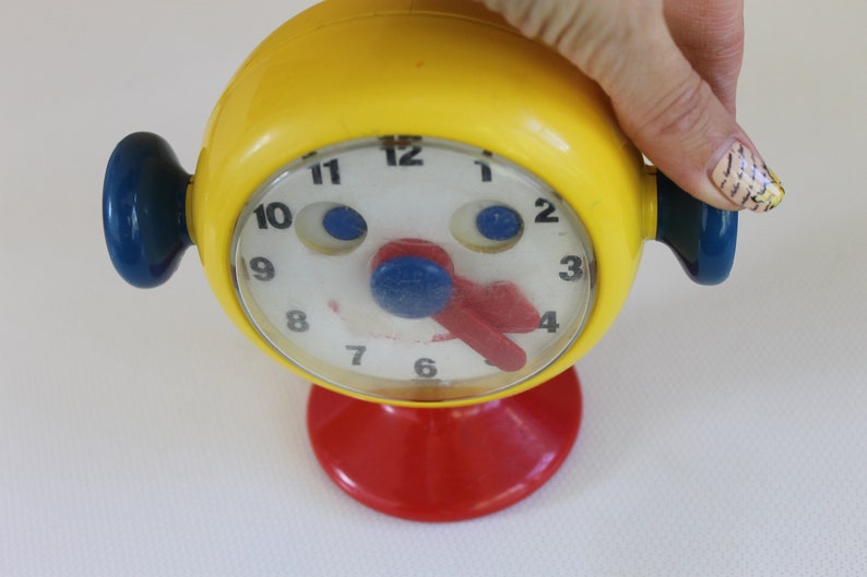 Vintage Toy Kid Toy Clock Plastic Moving Parts Funny Clock Etsy