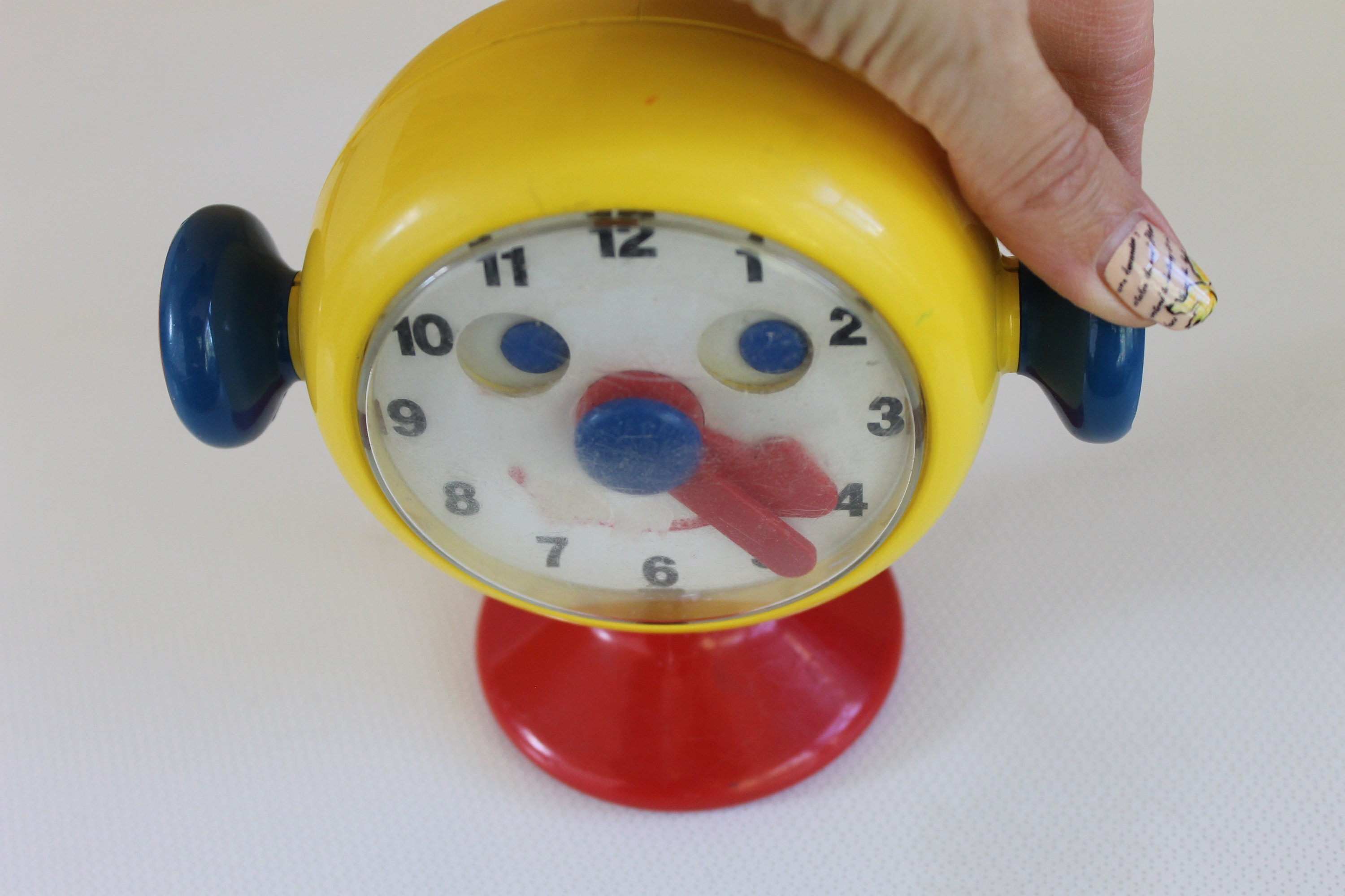 Vintage Toy Kid Toy Clock Plastic Moving Parts Funny Clock Etsy UK