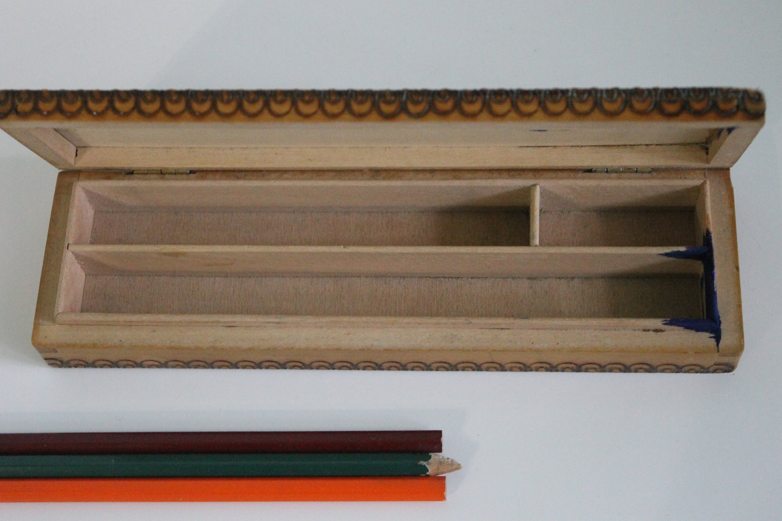 Vintage Pencil Box Old Wood Box Pen Pencil Box Hand Etsy