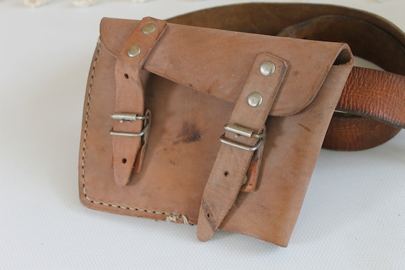 Vintage Belt Bag, Genuine Leather Bag with Belt, … - image 2