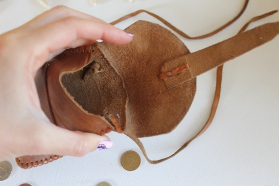Vintage Purse,  Hand Tooled Genuine Leather Bag W… - image 7
