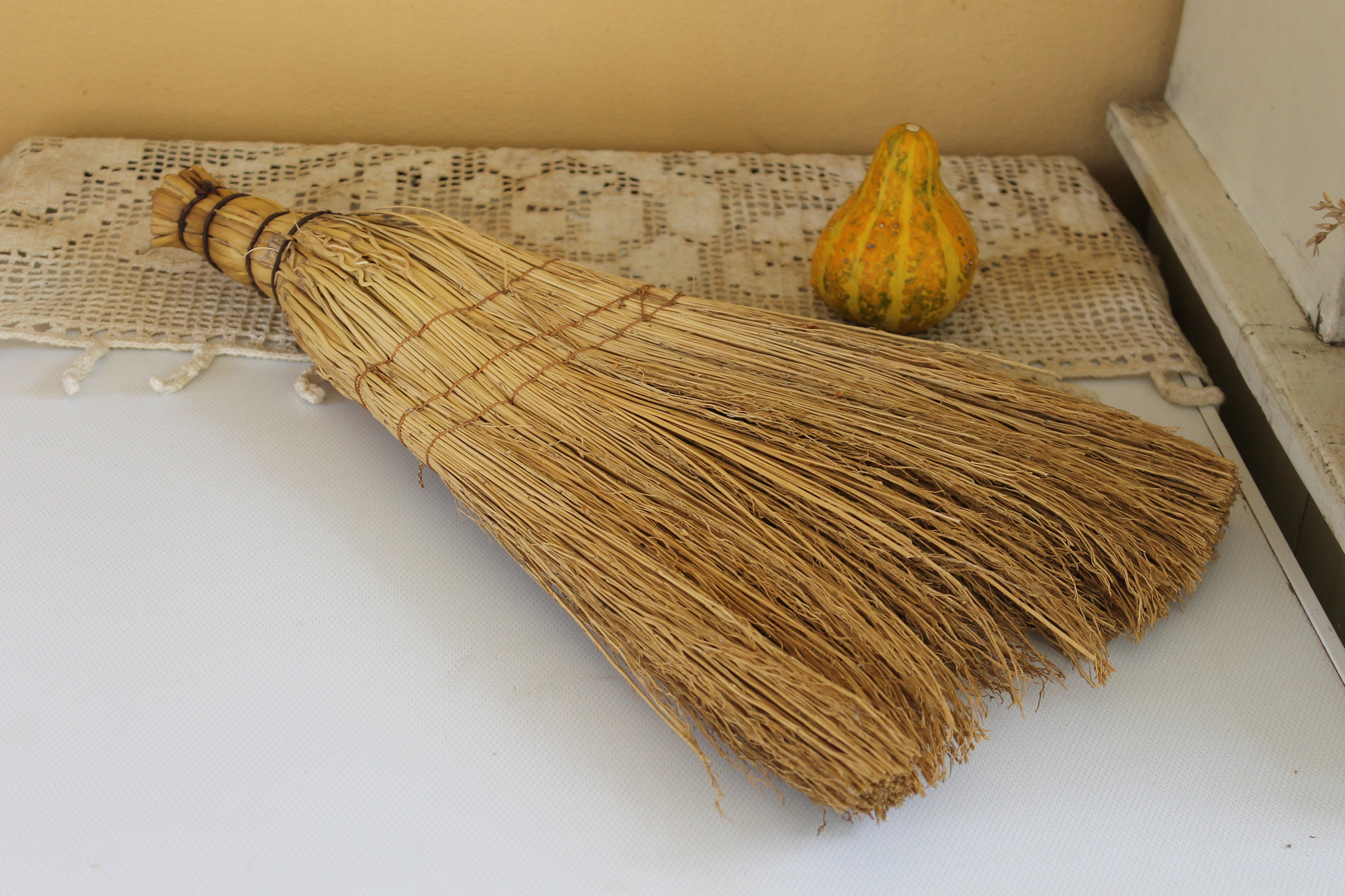 Vintage Broom Natural Straw Broom Plant Broom Large Etsy