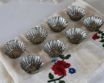 Vintage Blechformen, 8er Set Vintage Russische Muffinformen, rostige Cupcake-Formen aus Metall, Cupcake-Form aus Metall