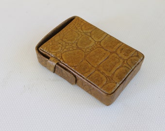Vintage Cigarette Case, Real Leather Cigarette Case, Beige Handmade Leather Cigarette Case, Gift for Smokers