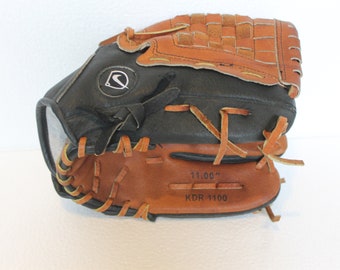 Vintage Baseball Glove, Nike Series Diamond Ready, Brown Black Leather, Left Hand Glove Baseball, Gift Idea