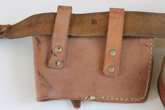 Vintage Belt Bag, Genuine Leather Bag with Belt, … - image 4