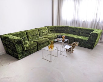 Modular Crushed Velvet Sofa (6 elements) 1970's