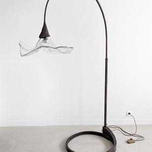 XL Bronze Flower Shaped Floor Lamp by Lothar Klute 1980&#39;s