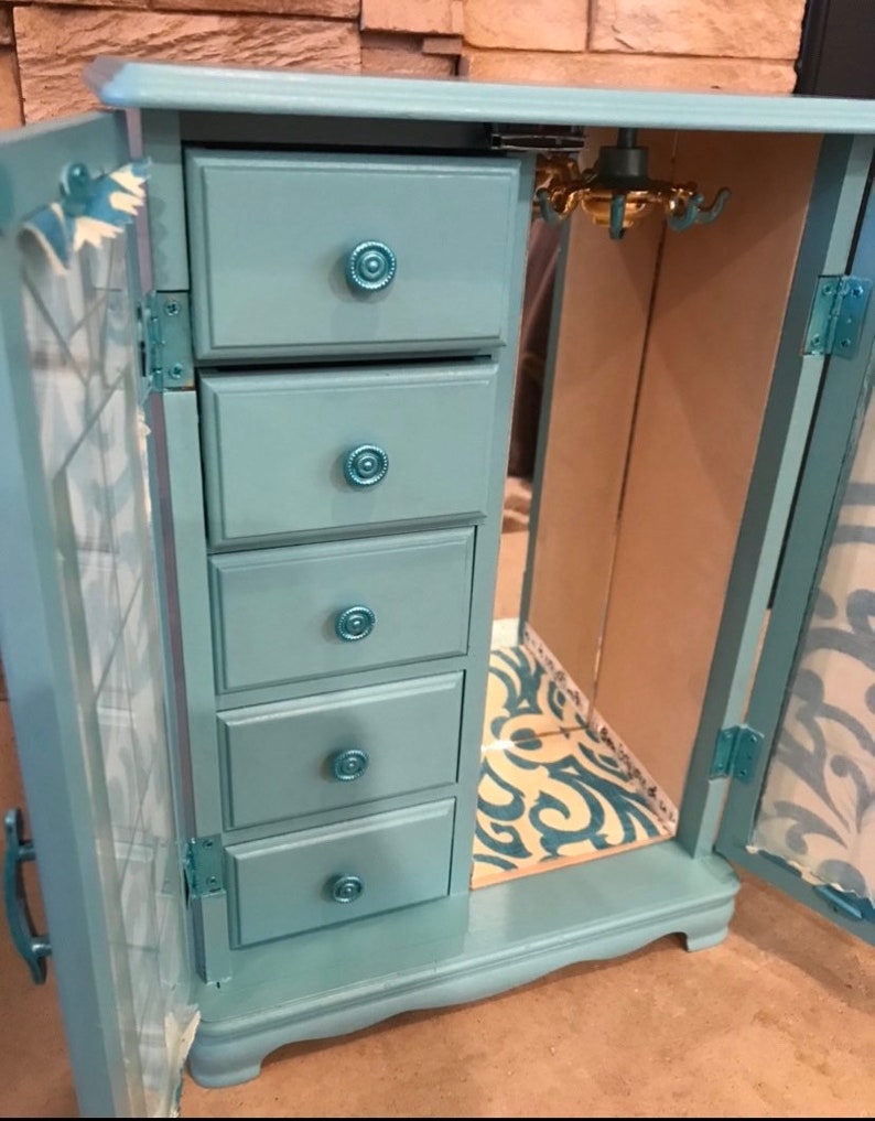 Up Cycled Refurbished 9-12 L x 14 h x 5 d Storage Vintage Modern Jewelry Box I Refurbish Entire Box-Inside /& Out, Jewelry Storage