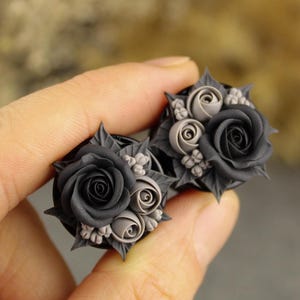 Wedding gauged ear plugs earrings Floral flesh tunnels - custom colors - jewelry for stretched ears