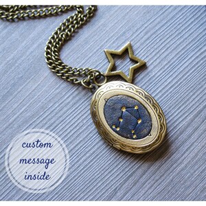 Custom gift I love you to the moon and back Personalize locket necklace Secret message necklace for mom gift for mother Zodiac celestial image 7