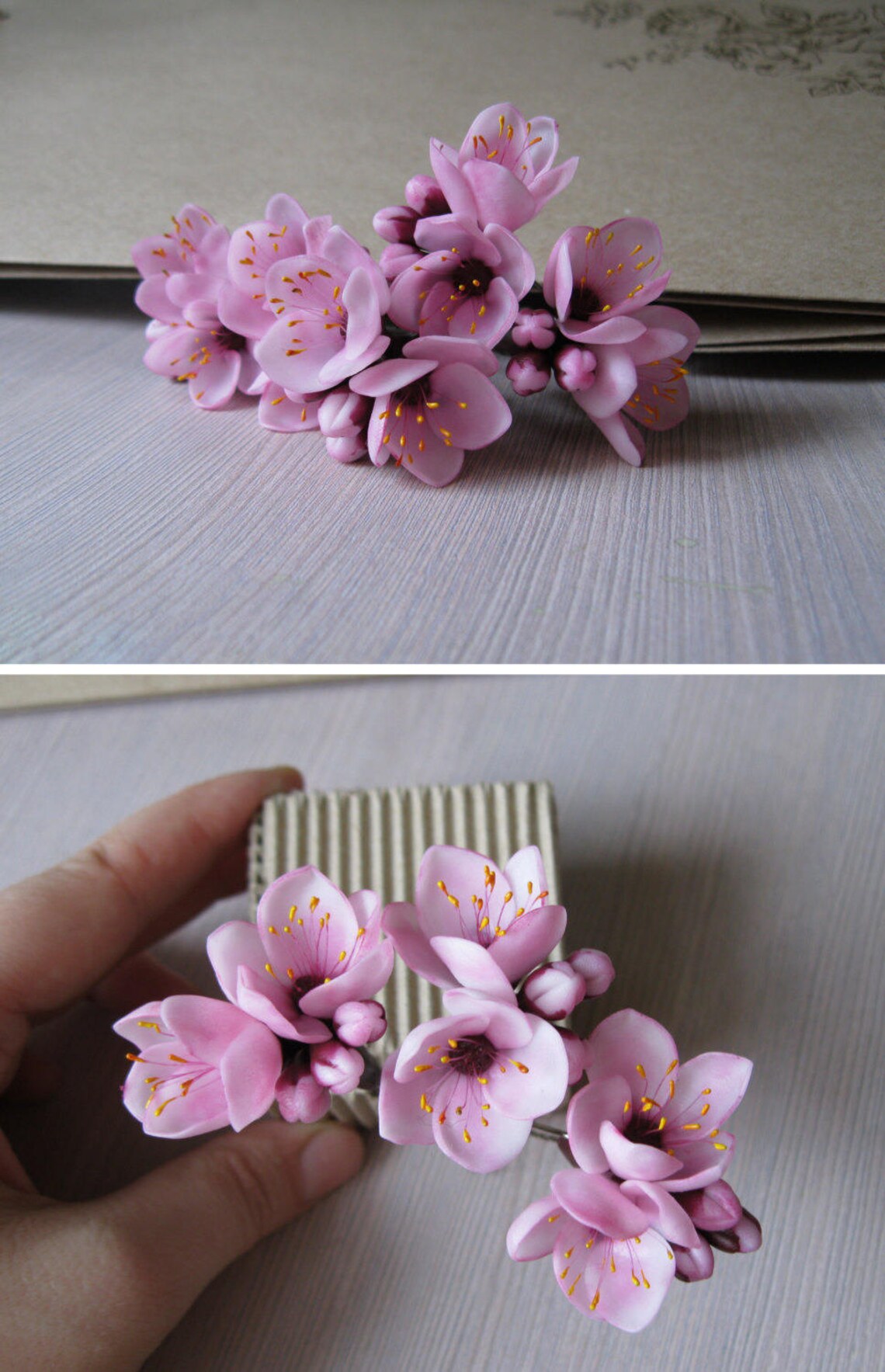 Cherry blossom wedding hair accessories Wedding hair flowers Etsy