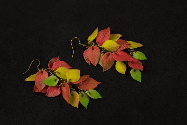 Thanksgiving Gift for Girlfriend Leaf Earrings Dangle Earrings Etsy