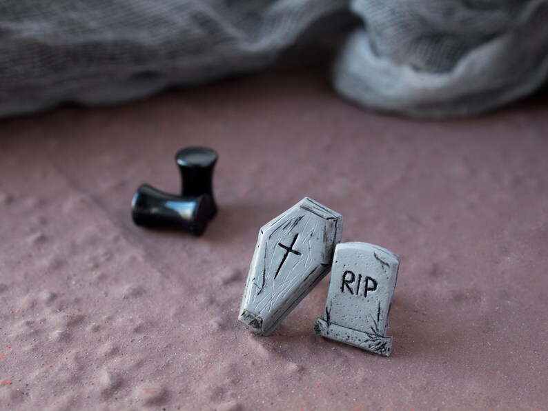 Guy Earrings Ear Plugs and Tunnels for Men Gothic Plugs Coffin Etsy