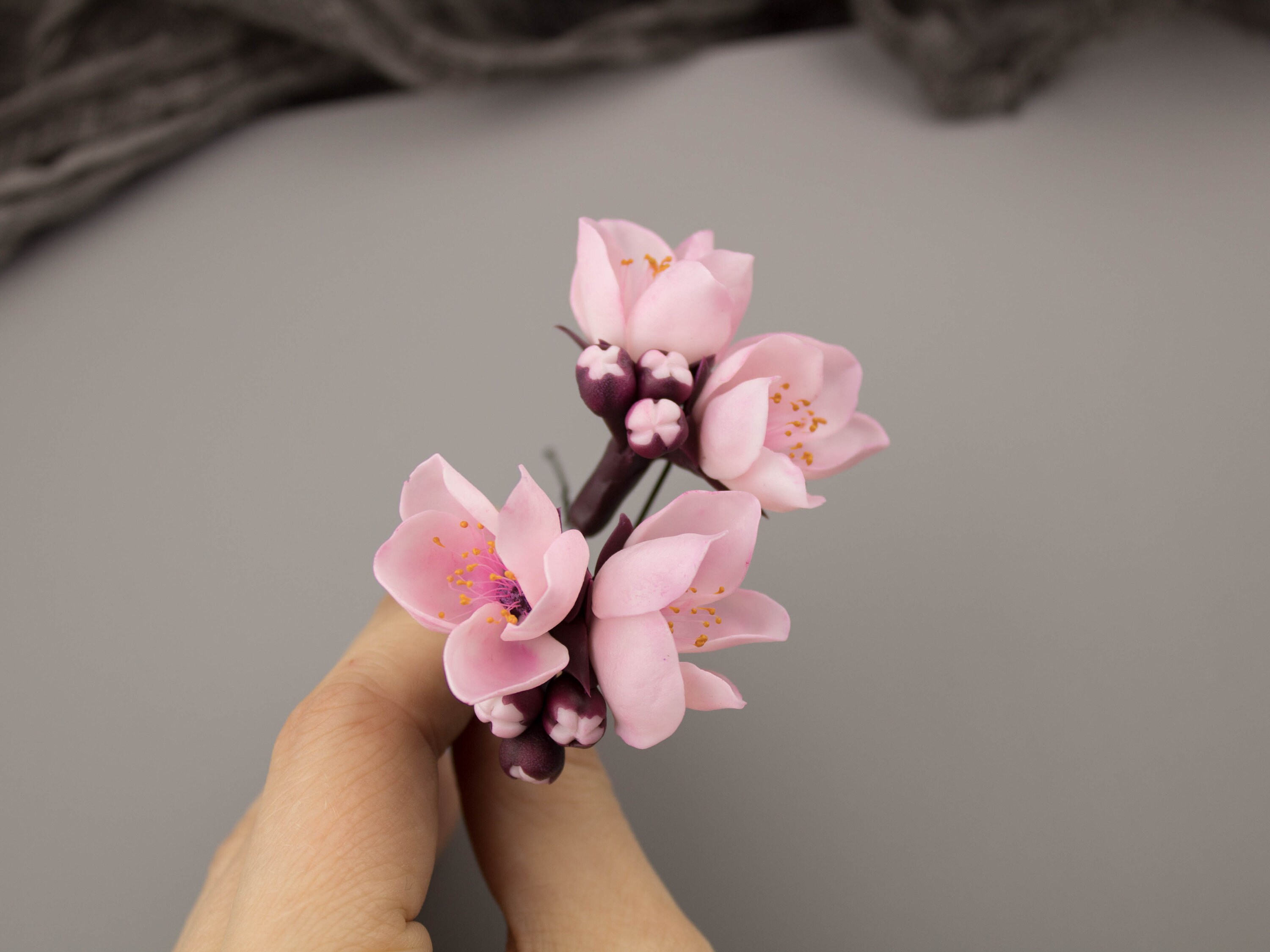 Cherry blossom wedding hair accessories Wedding hair flowers Etsy