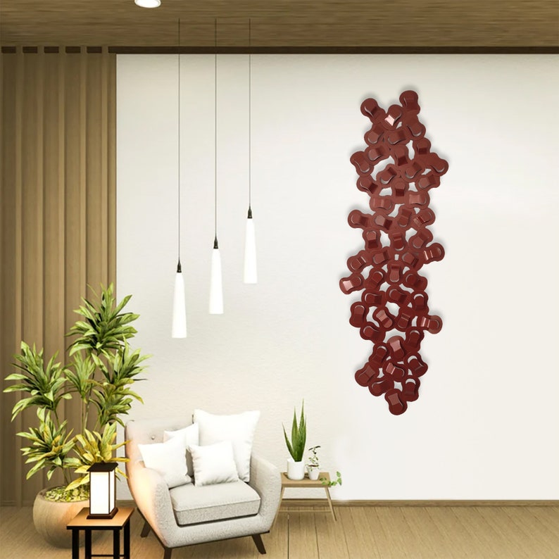 Copper Metal Wall Art Astract Copper 3D Wall Sculpture - Etsy