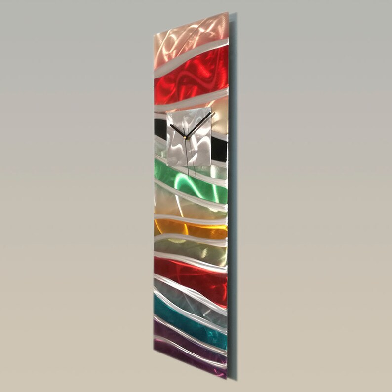 Modern Metal Wall Clock Unusual Wall Clock Abstract Metal Etsy