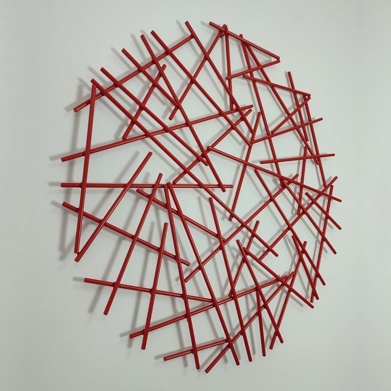 Red Wall Sculpture Metal Wall Art Red Abstract Sculpture Etsy