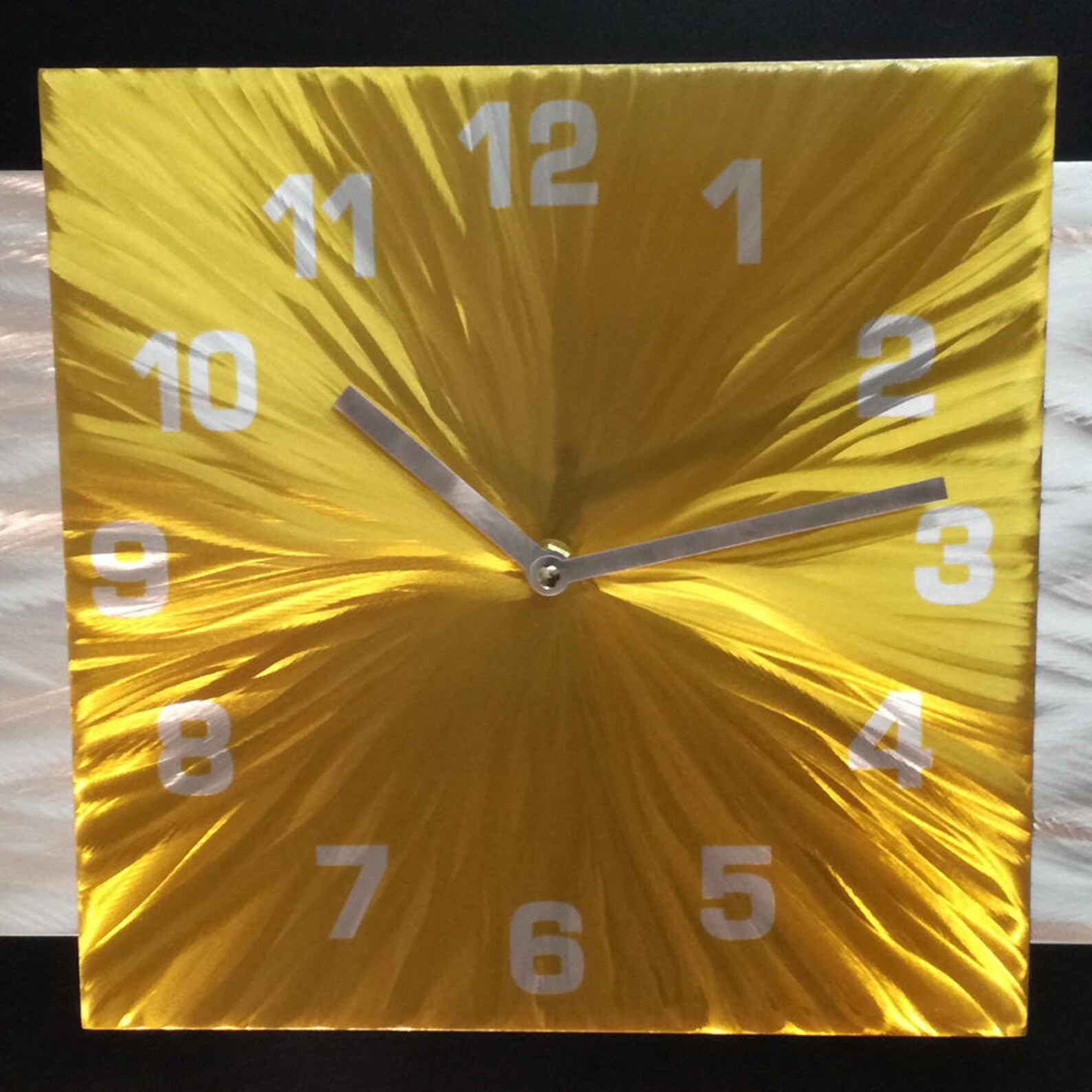 Contemporary Metal Wall Clock Modern Wall Clock With Numbers Etsy