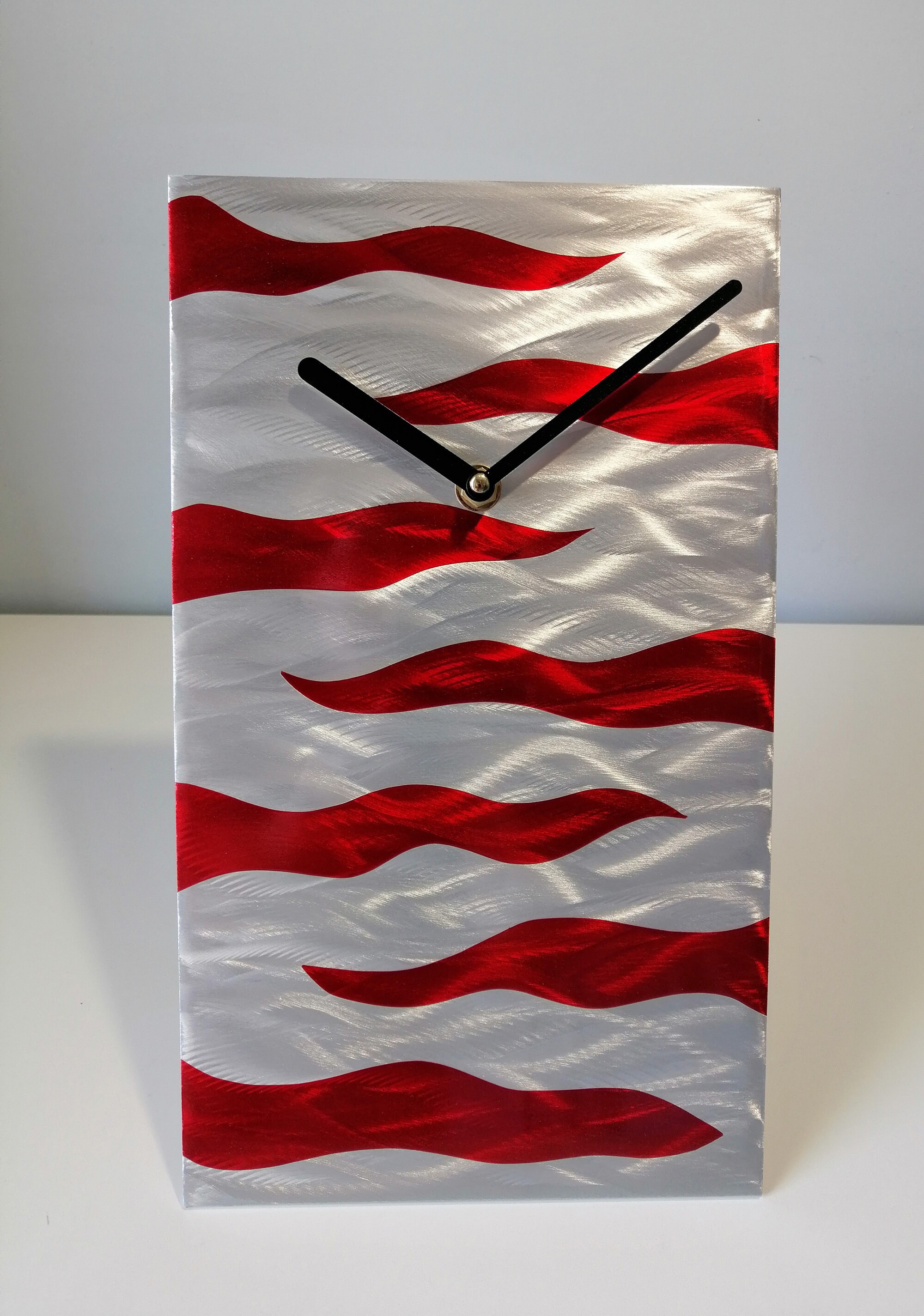 Red Modern Table Clock Contemporary Table Clock Modern Etsy