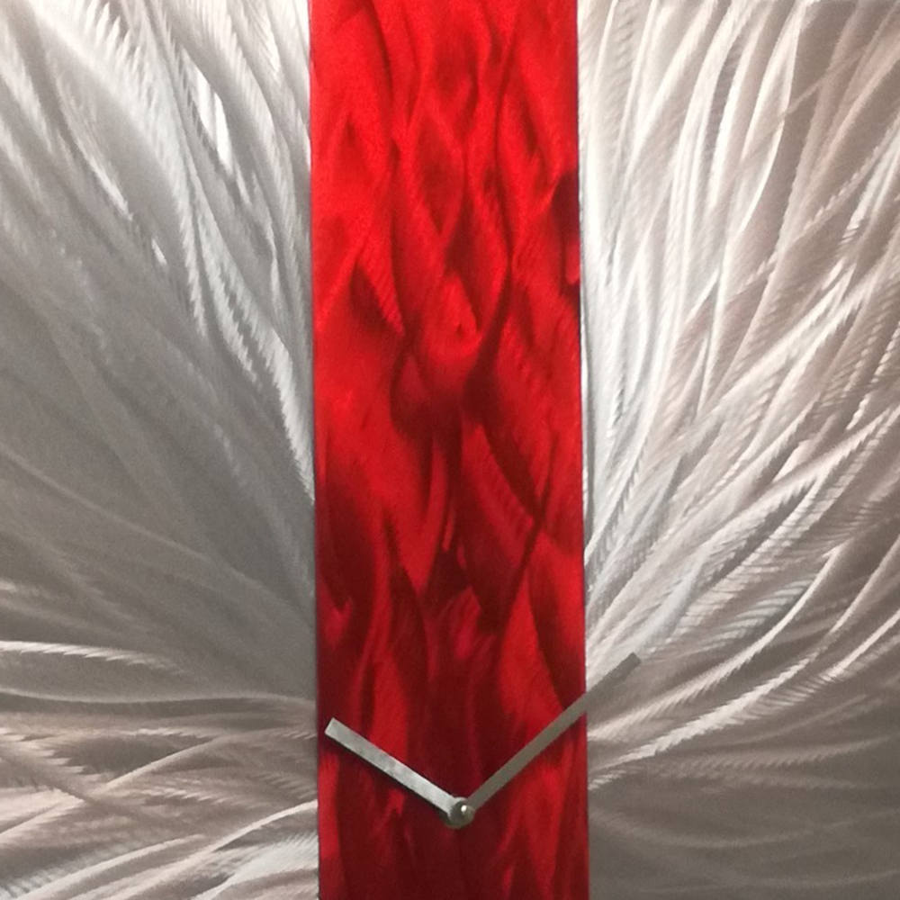 Red Metal Wall Clock Large Wall Clock Modern Wall Clock Red Etsy