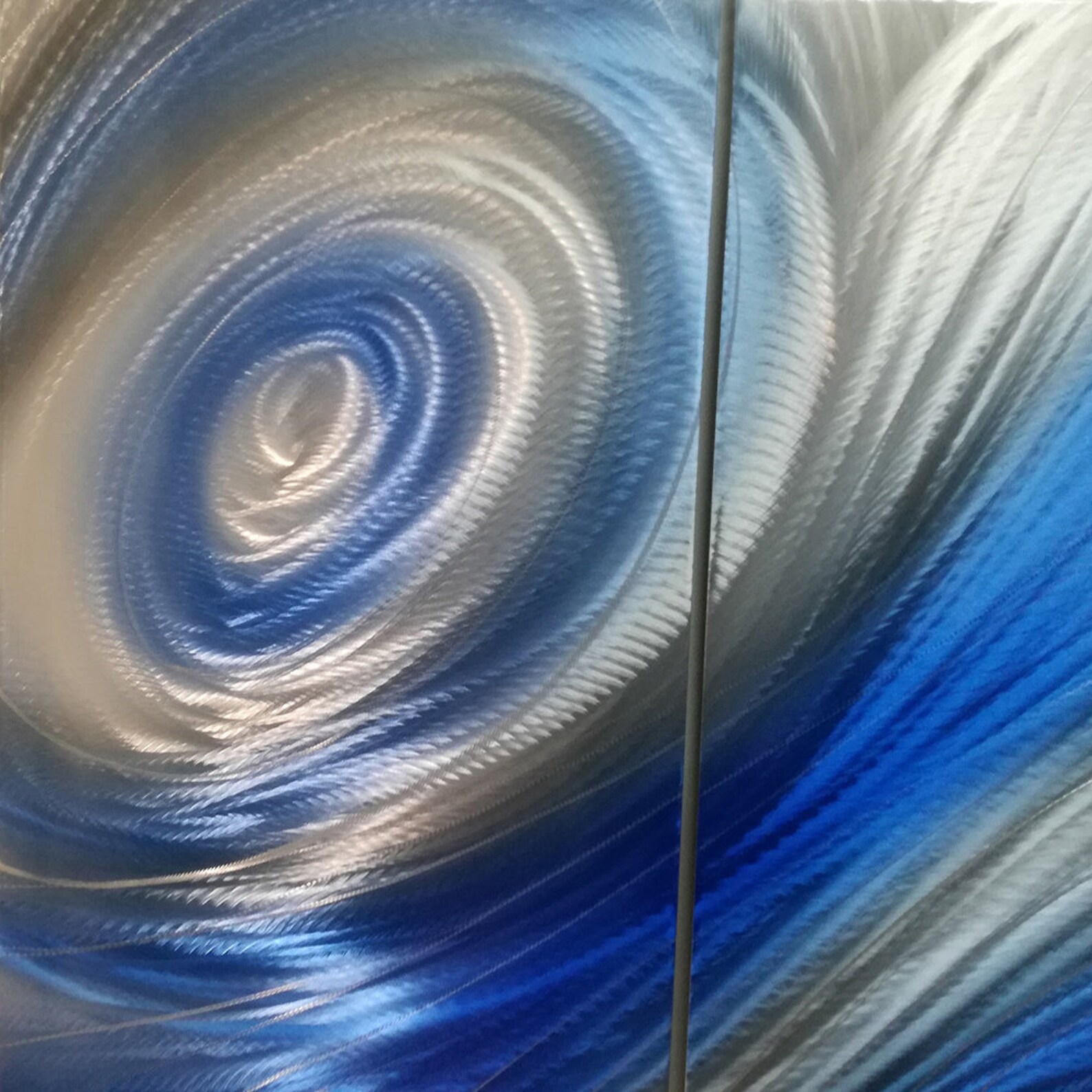 Blue Modern Metal Wall Art Contemporary 3 Panel Wall Etsy