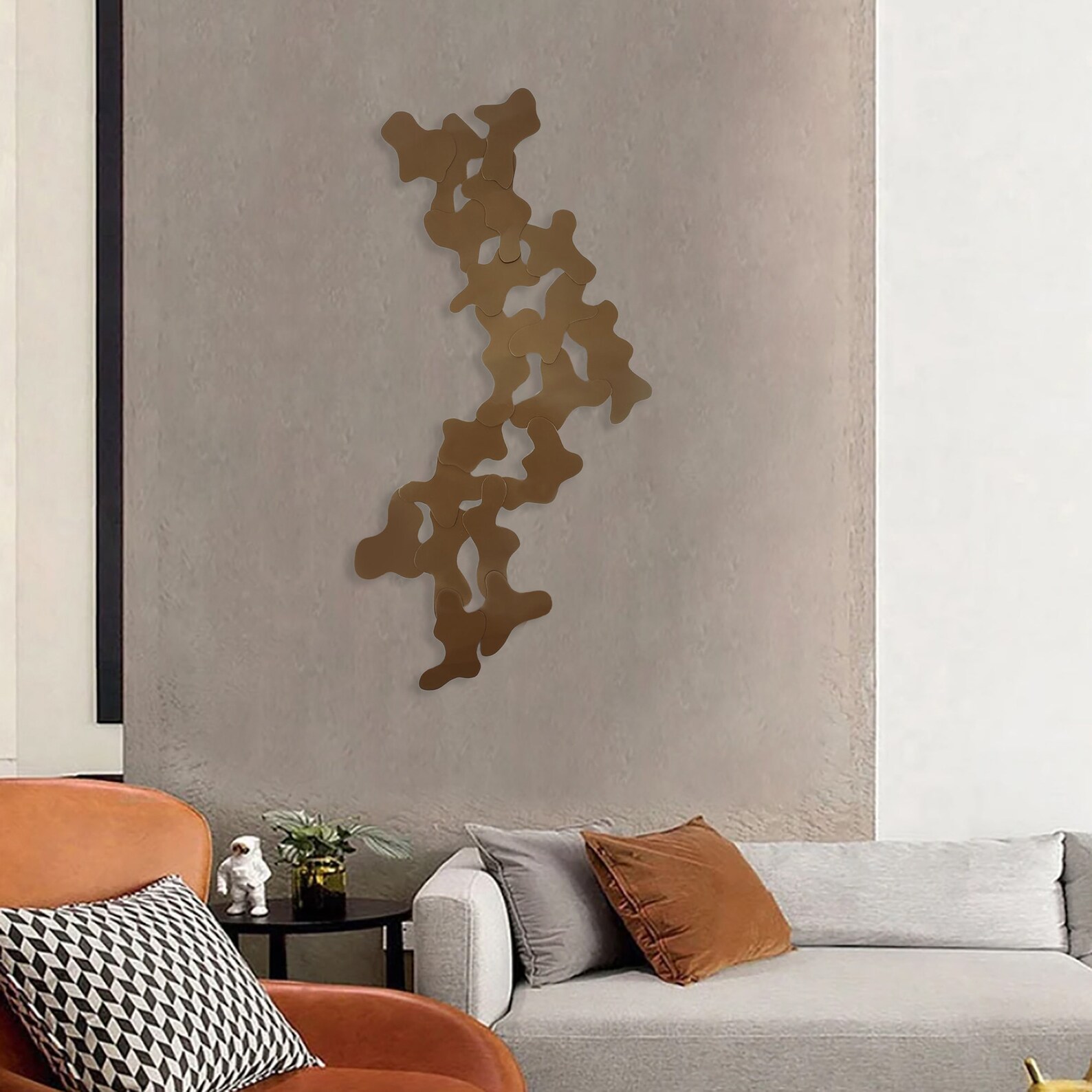 Abstract Bronze Metal Wall Art Modern Metal Entryway Wall Etsy