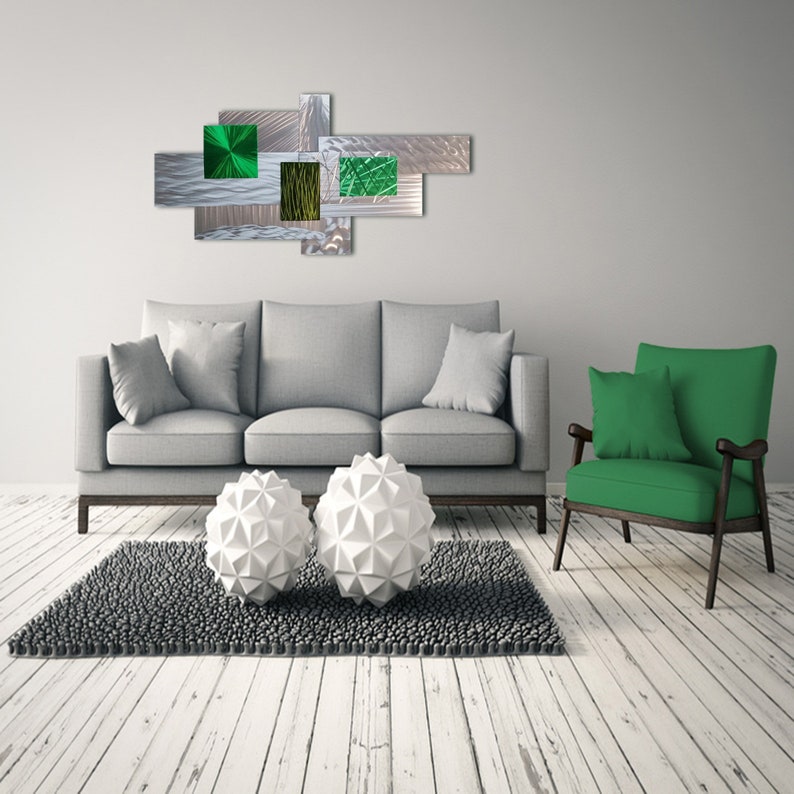 Greensilver Wall Sculpture 3D Metal Wall Art Modern Wall Etsy