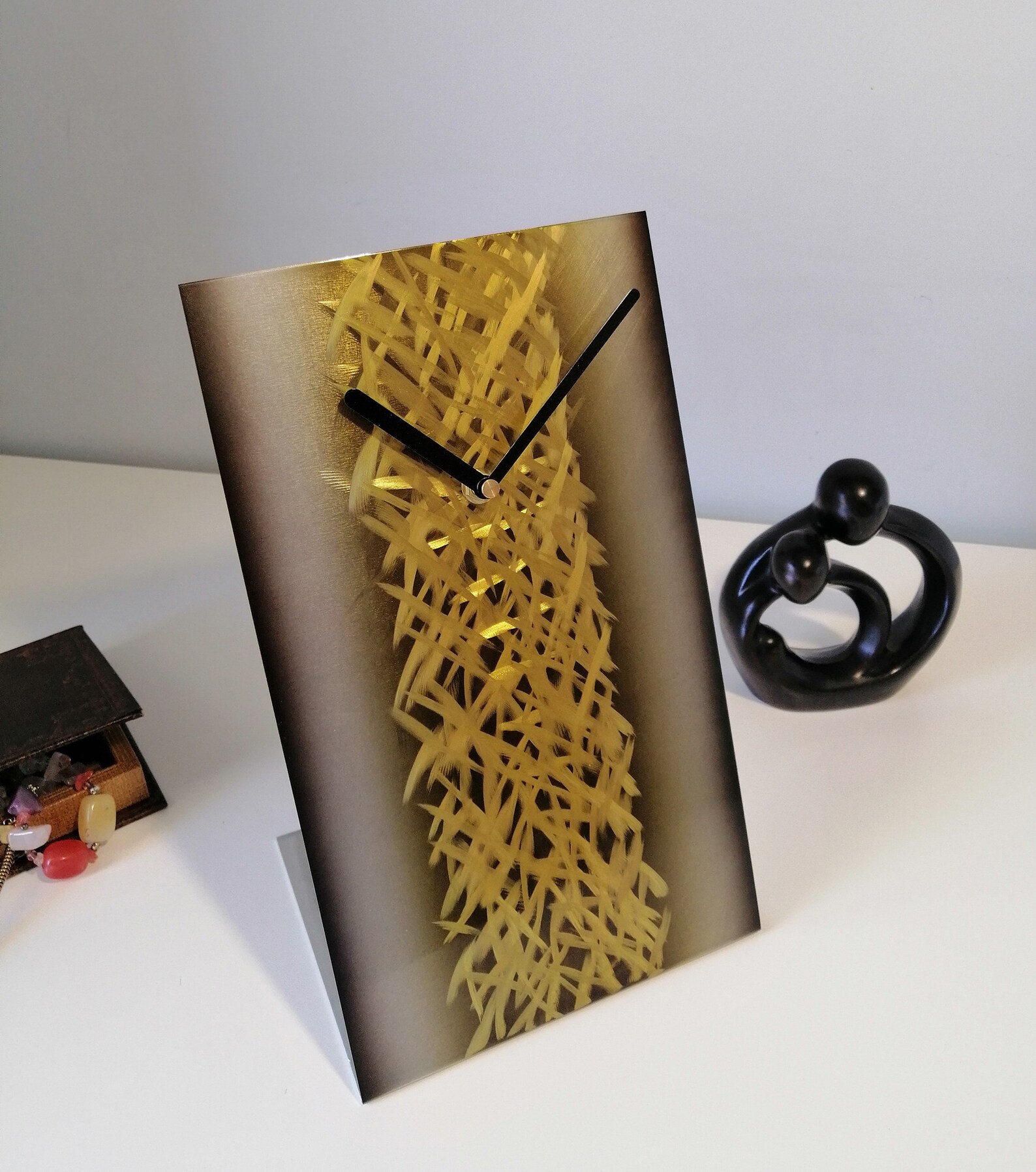 Contemporary Table Clock Yellow Modern Desk Clock Modern | Etsy