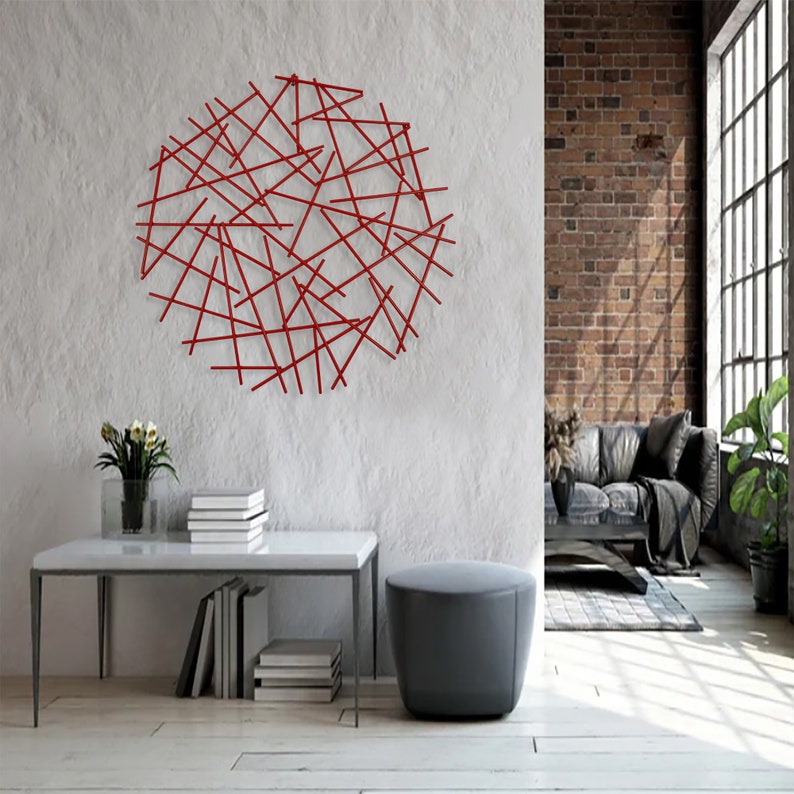 Red Wall Sculpture Metal Wall Art Red Abstract Sculpture Etsy