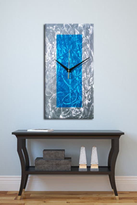 Modern Metal Wall Clock Contemporary Wall Clock Abstract Etsy