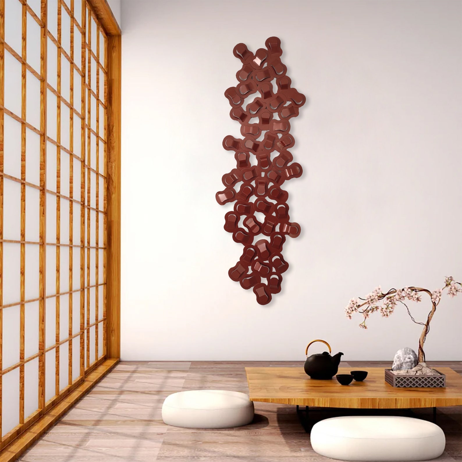 Copper Metal Wall Art Astract Copper 3D Wall Sculpture Etsy