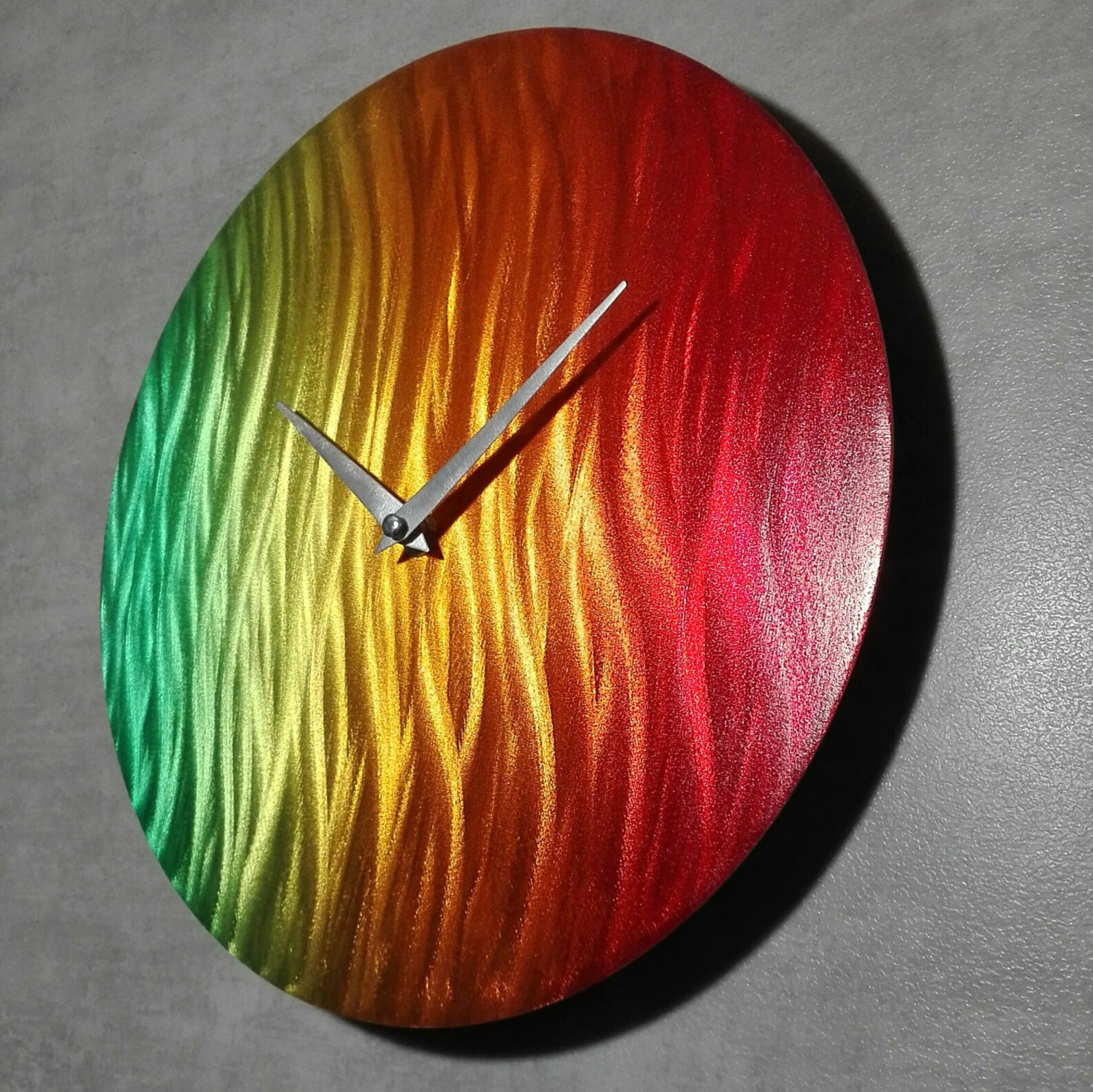 Rainbow Metal Wall Clock Industrial Wall Clock Contemporary Etsy