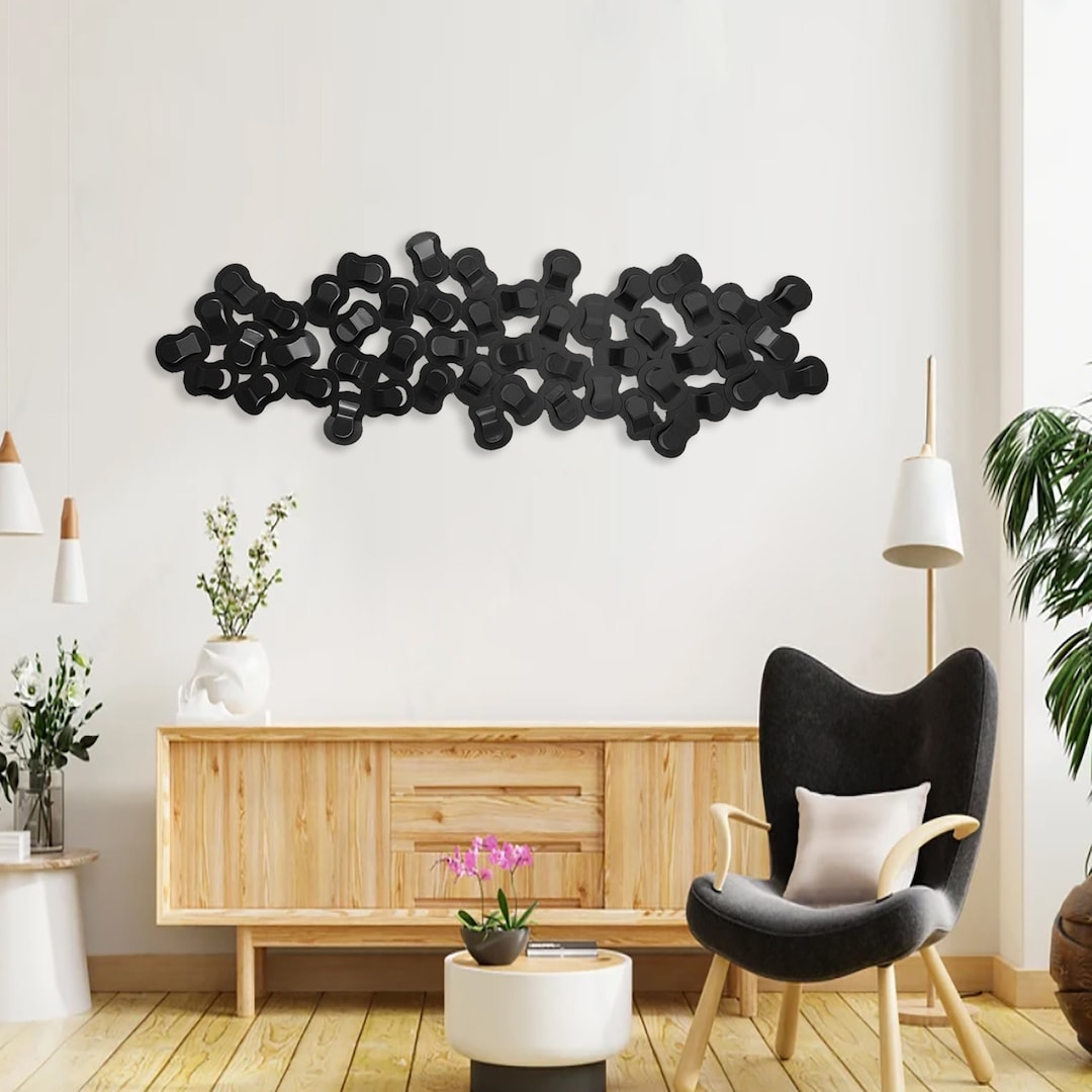 Black Metal Wall Art 3D Black Wall Art Metal Wall Decor - Etsy