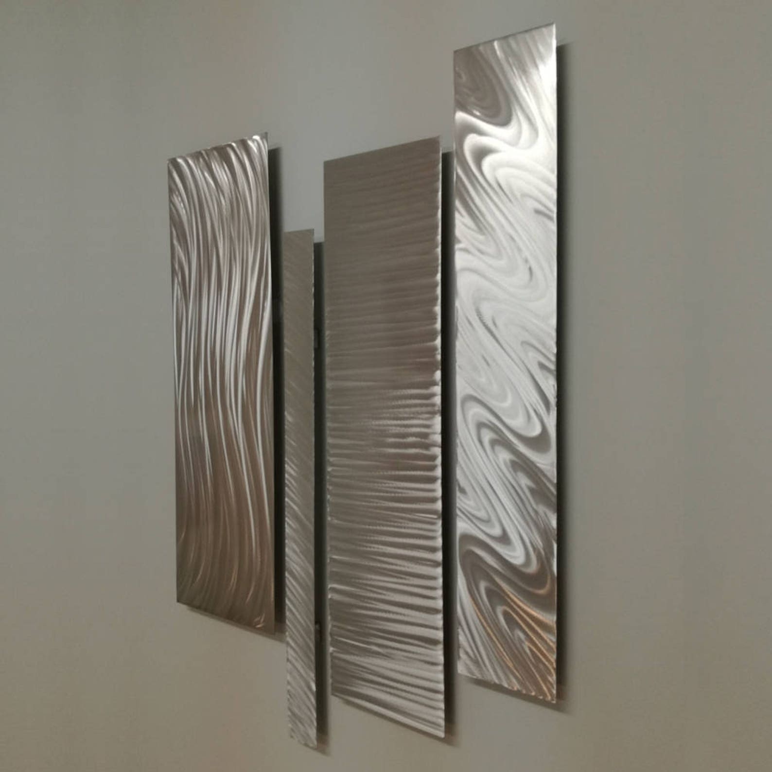 Silver Metal Wall Art Modern Metal Wall Art Modern Etsy