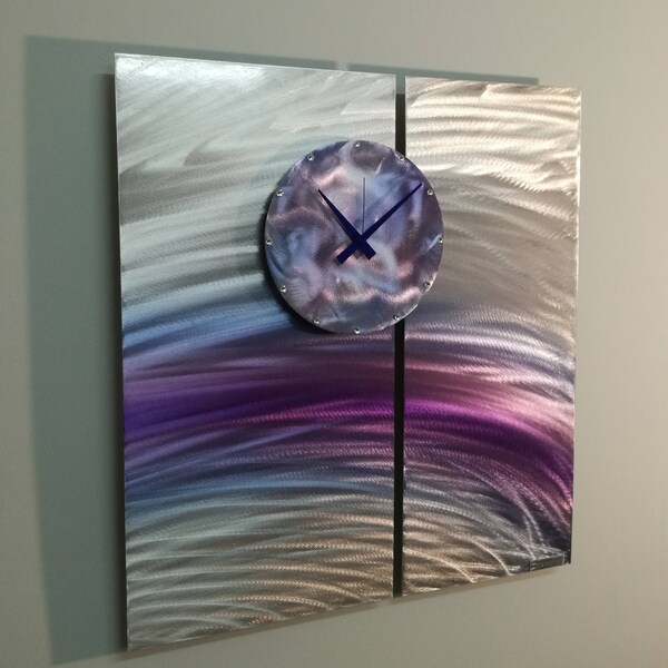 Purple Wall Clock Etsy