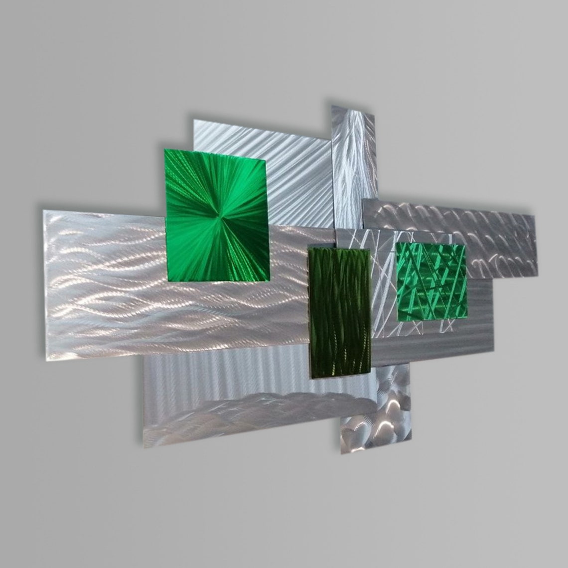 Greensilver Wall Sculpture 3D Metal Wall Art Modern Wall Etsy