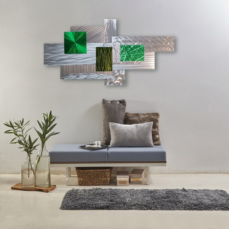 Greensilver Wall Sculpture 3D Metal Wall Art Modern Wall Etsy