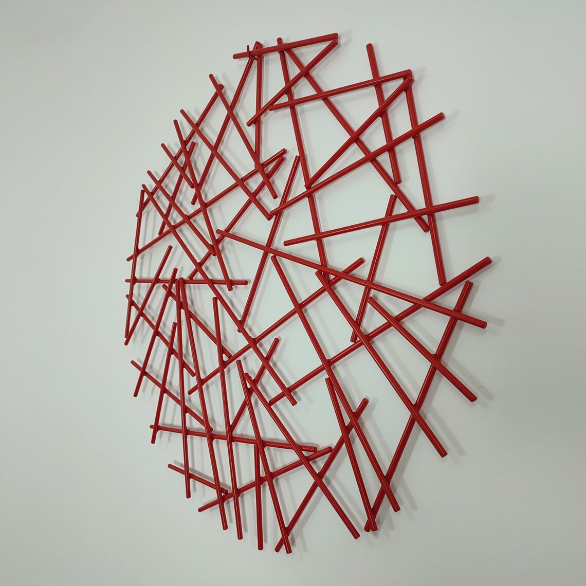 Red Wall Sculpture Metal Wall Art Red Abstract Sculpture Etsy