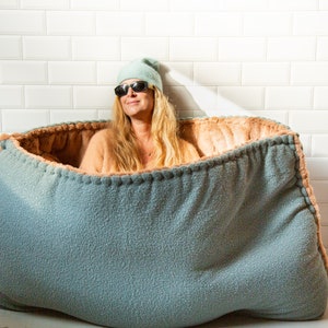 PRE-ORDER Teddy FLOOF for people Escape den Cuddle cave Dog bed for humans Floor pillow Lounge People pocket image 6