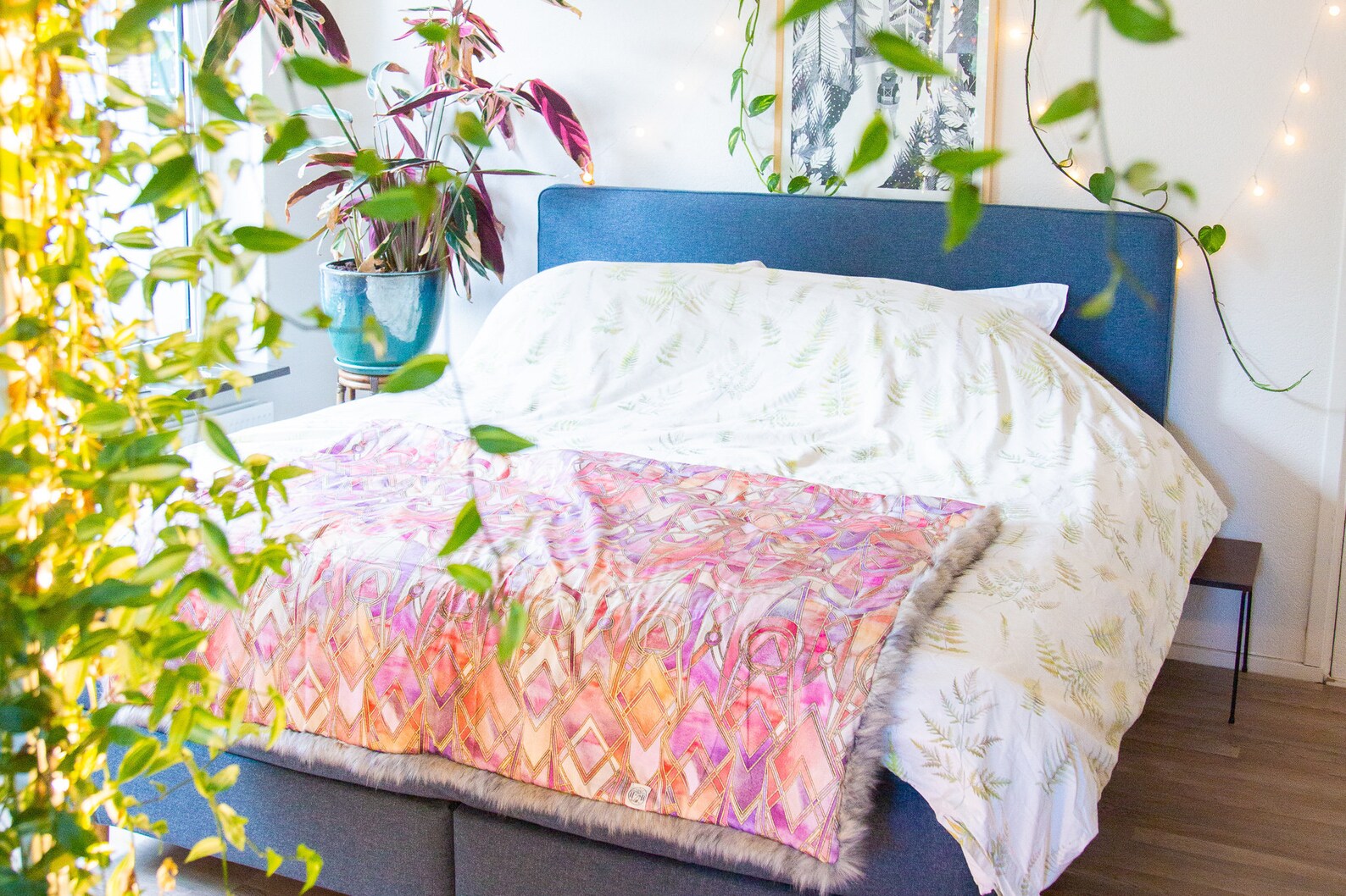 Organic Pink Marble Throw Blanket From Cotton and Highend Etsy