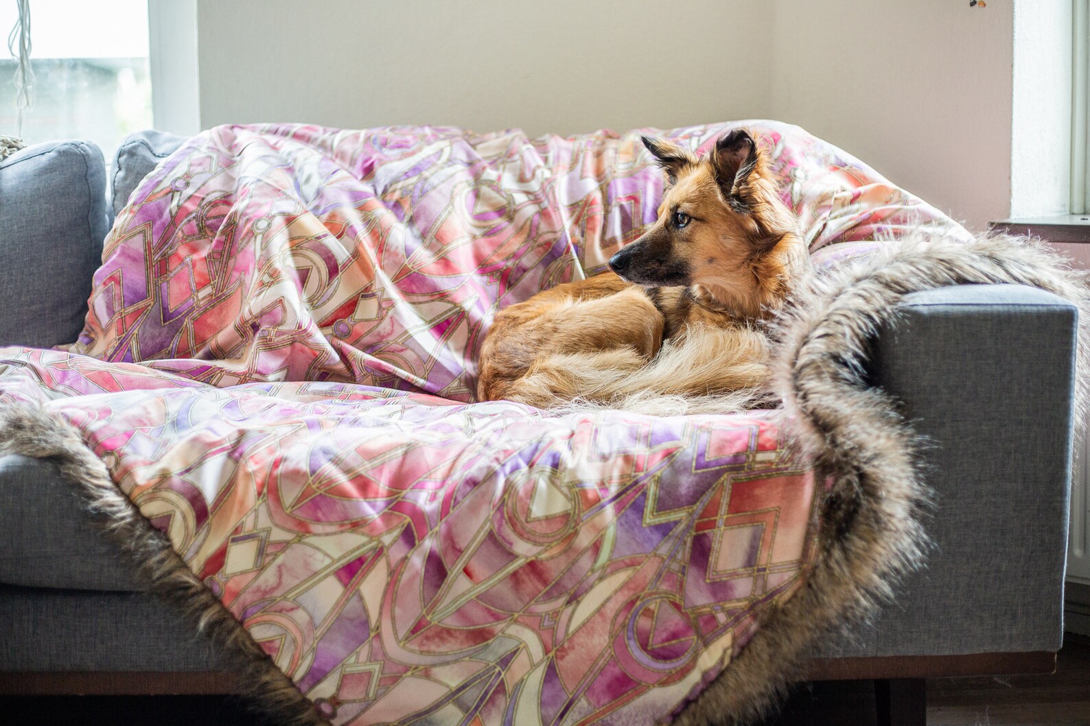 Organic Pink Marble Throw Blanket From Cotton and Highend Etsy