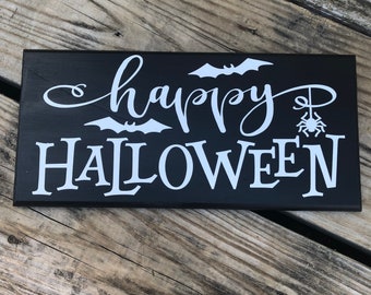 Happy Halloween Sign Halloween Sign Halloween Wreath Sign Etsy