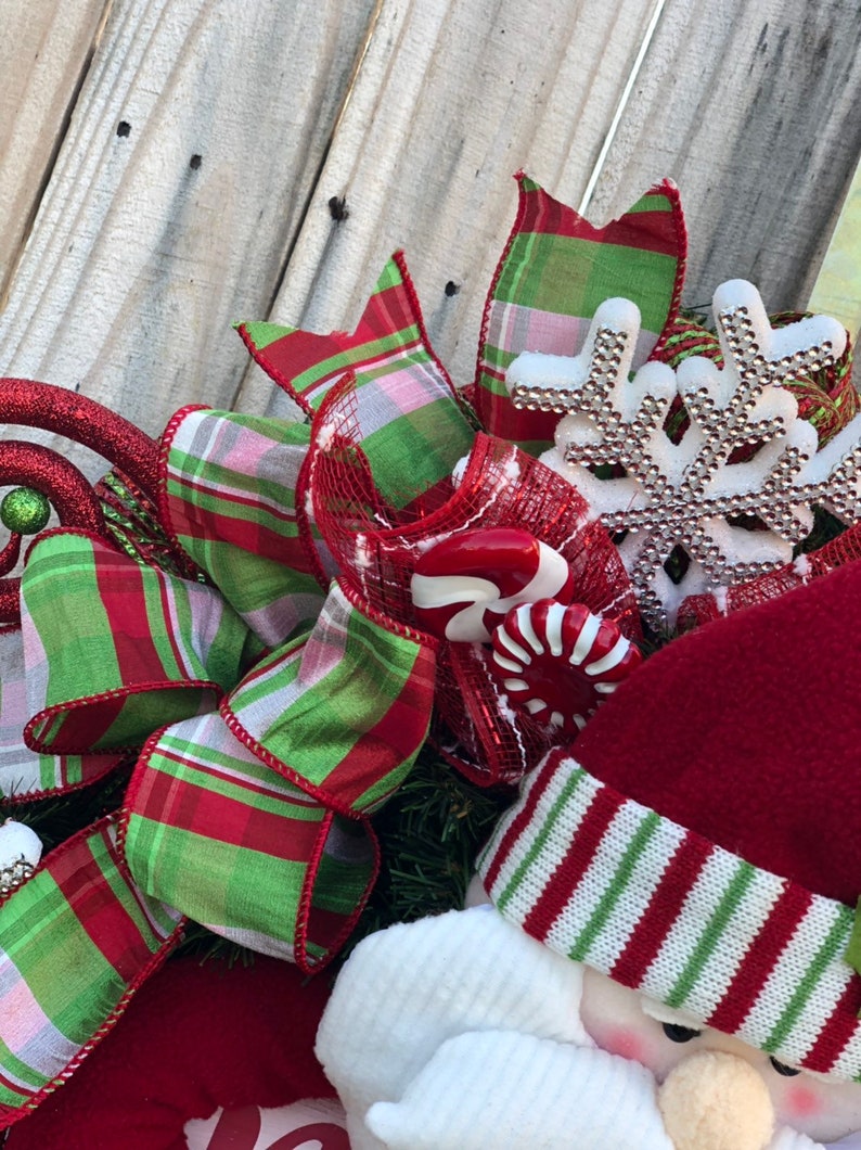 Christmas Wreath Christmas Santa Wreath Christmas Decor Christmas Door Decor Santa Claus Wreath Santa Wreath Christmas Door Wreath
