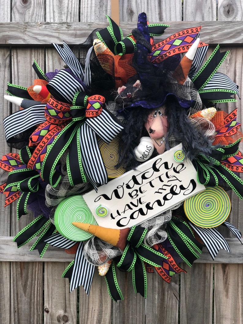 Halloween Wreath Halloween Door Wreath Halloween Front Door Etsy