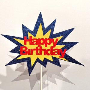 Pow Happy Birthday Cake Topper/Happy Birthday Cake Topper/Marvel Cake Toper