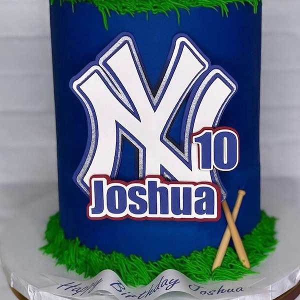 Yankees Baseball Cake Topper Etsy